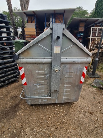 container contenedor basura residuos urbano metal gris 1u